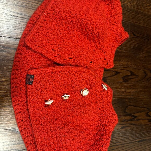 Black purl Other - Red crocheted shrug